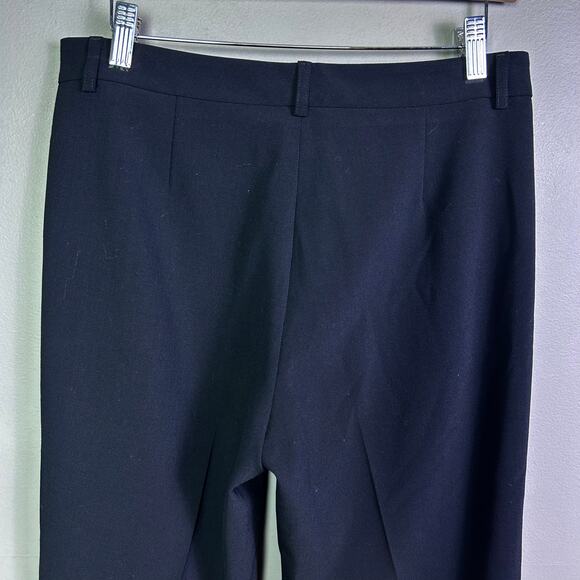 Theory pants women's size 12 black trousers work wool straight leg minimalist - Picture 4 of 8